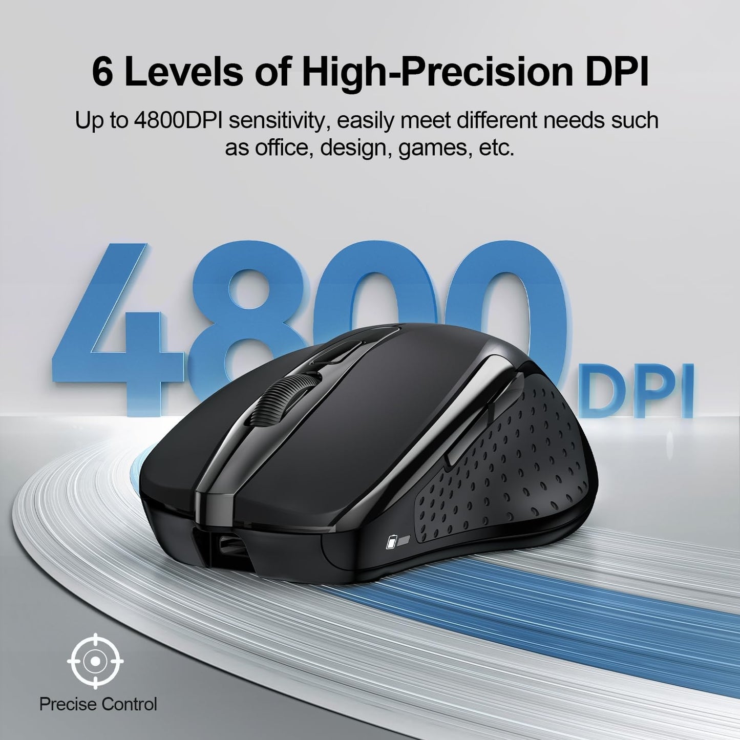 TECKNET Wireless Mouse, 2.4G Ergonomic Optical Mouse, Computer Mouse for Laptop,