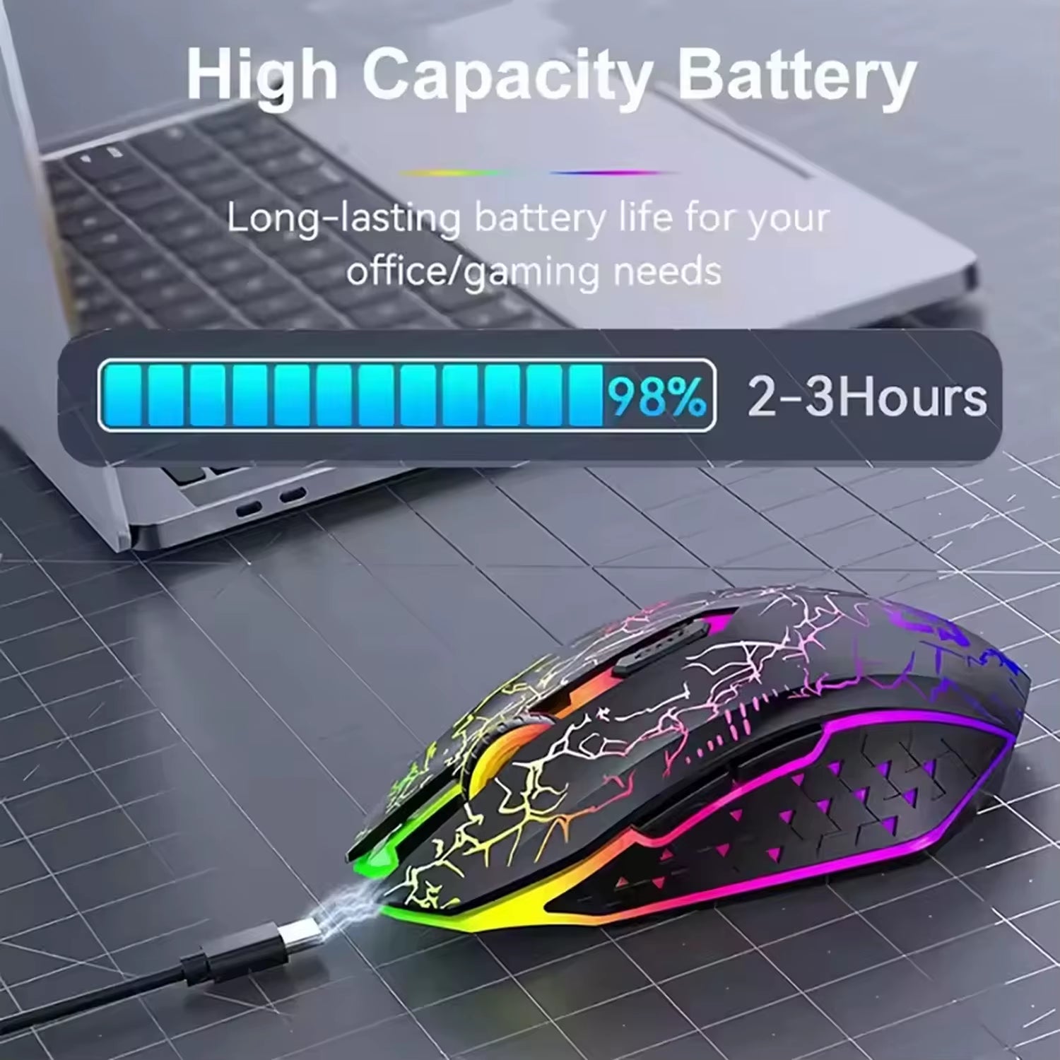 Bluetooth 5.2 Wireless Mouse RGB Gaming Mouse Silent Mouse Rechargeable for PC Laptop Mouse Ergonomic 1600DPI Mouse Mice HOT New